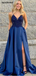 Sparkling Sweetheart Halter Lace Back Up Side Slit Sequins Long Prom Dress, PD3041