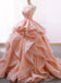 Sweet Pink Sleeveless Lace Jewel-neck A-line Long Ruffle Prom Dress, PD3033